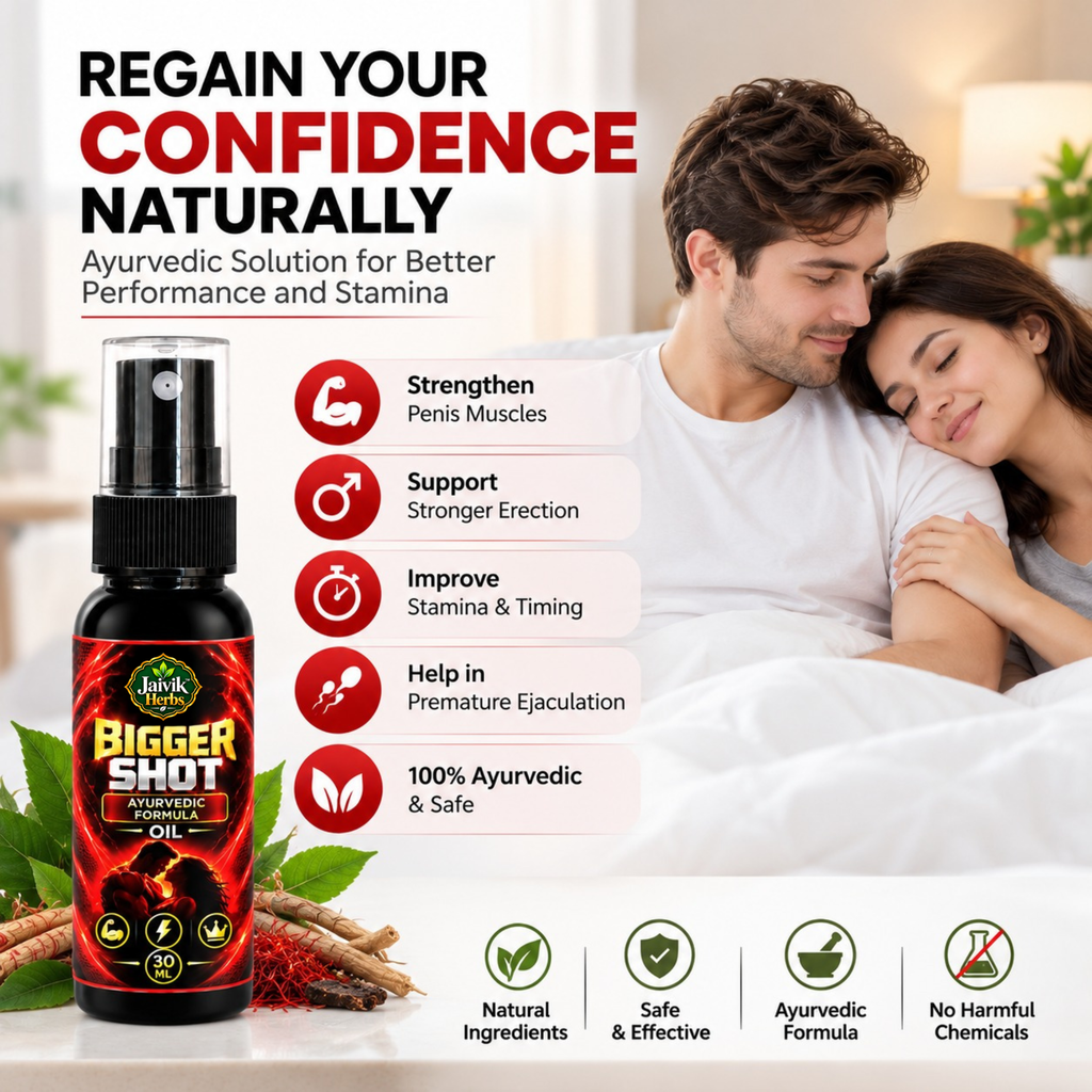 Jaivik Herbs Bigger Shot Ayurvedic Formula Oil – 30 ml Spray Bottle