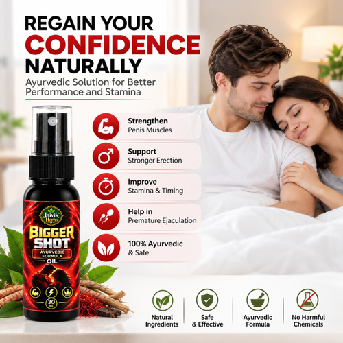 Jaivik Herbs Bigger Shot Ayurvedic Formula Oil – 30 ml Spray Bottle