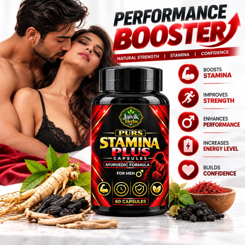 Jaivik Herbs Purs Stamina Plus Capsules – 60 Capsules | Ayurvedic Herbal Formula for Men