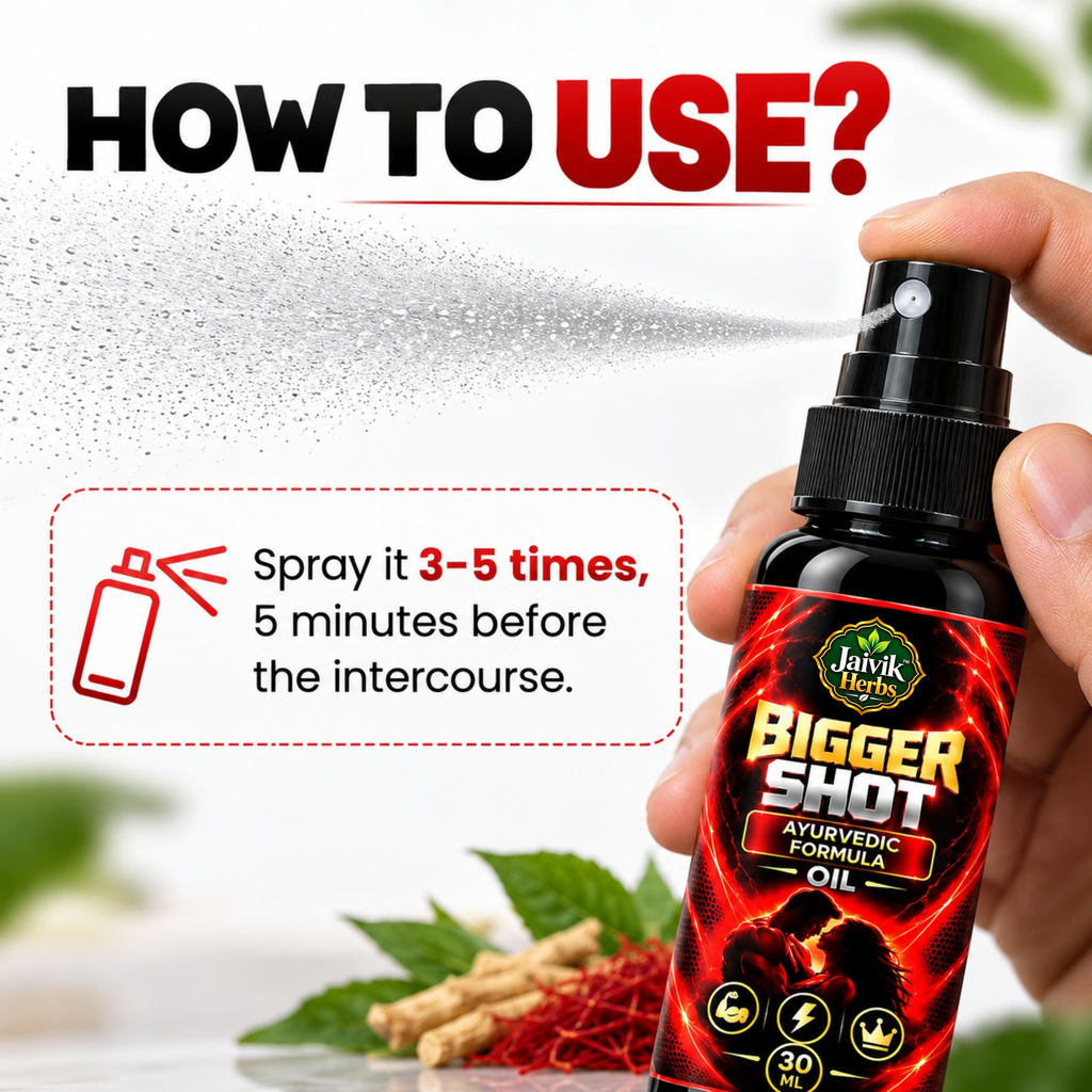 Jaivik Herbs Bigger Shot Ayurvedic Formula Oil – 30 ml Spray Bottle